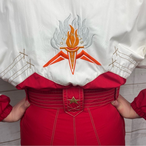 Vintage 90’s Bogner ‘Olympic Spirit’ Embroidered One-Piece Ski Suit Red Sz 8 - Picture 9 of 16